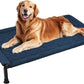 Veehoo Soft Plush Elevated Dog Bed, Raised Dog Beds with Heavy Duty Frame, Non-Slip Silicon Feet, Washable & Breathable Pet Cot for Indoor or Outdoor Use, 47" x 29", Navy Blue, CWC2432A
