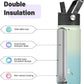 18 oz Insulated Water Bottle Stainless Steel Sport Bottles with 3 Lids,Mint
