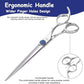 7.5'' Dog Grooming Scissors Set with Blue Diamond Adjustable Screws CNC 440C Stainless Steel Thinner Chunker Straight Curved Shears with Comb Sharp and Durable