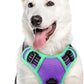 Eagloo Dog Harness for Large Dogs, No Pull Service Vest with Reflective Strips and Control Handle, Adjustable and Comfortable for Walking, No Choke Pet Harness with 2 Metal Rings, Purple & Green, XL