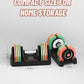 Adjustable Dumbbells Set 12.5LB/22.5LB Pair, 1-Sec Fast Adjustable 5 Weights by Turning Handle, Premium Comfort Non-slip Metal Dumbbells with Tray, Compact Size for Full Body Home Workout