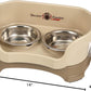 Neater Feeder Deluxe Mess Proof Cat Bowls Elevated for All Breeds – Made in USA – No Spill Raised Bowls for Indoor Cats – Stainless Steel Food and Water Bowl Set, Pet Dish Feeding Station, Cappuccino