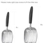 WePet Cat Litter Scoop, Aluminum Alloy Sifter, Kitty Metal Scooper, Deep Shovel with Diagonal Sifting Hole, Long Handle, Kitten Poop Lifter for Litter Box, Medium Size, Black Handle