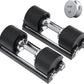 SNODE AD80 Drop Proof 80 lbs Adjustable Dumbbell Set -Adjustable Weights with Cast Iron Plates and Cradle, Knurled Handle, Fast Adjust, Compact Home Gym Equipment for Bench & Press