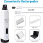 Casfuy Dog Nail Grinder Upgraded - Professional 2-Speed Electric Rechargeable Pet Nail Trimmer Painless Paws Grooming & Smoothing for Small Medium Large Dogs & Cats (White)