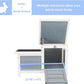 TRIXIE natura Small Animal House - Outdoor/Indoor Rabbit Hideout with Hinged Roof & Raised Floor - Solid Wood House with 2 Entry Ramps, Weather-Resistant Home for Bunnies & Guinea Pigs - in Gray