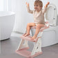 PandaEar Potty Training Seat with Step Stool Ladder, Toddler Toilet Seat for Kids Boys Girls, Comfortable Safe Potty Seat with Anti-Slip Pads Ladder & Bear Design -Pink