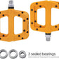 FOOKER MTB Pedals Mountain Bike Pedals 3 Bearing Non-Slip Lightweight Nylon Fiber Bicycle Platform Pedals for BMX MTB 9/16"