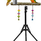 16-63 Inch Height Adjustable Bird Perch Pepper Wood Parrot Training Perch Stand with Feeding Cups and Swing Toy Parakeet Perches Indoor and Outdoor Parrot Stands for Small to Medium Bird