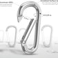 sprookber 3" Aluminum Carabiner D Ring, Caribeener Clips, Spring Snap Hook for Keychain Clip, Set of 10