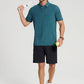 Golf Shirts for Men - Moisture Wicking Short Sleeve Performance Sport Casual Striped Collared Mens Polo Shirt