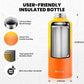 Insulated Water Bottle 87 oz, Triple Wall Vacuum Stainless Steel (Cold for 48 Hrs), Leak Proof & Non-BPA, Modern Water Flask Jug with Paracord Handle & Straw Spout Lids, Ombre Orange