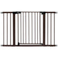 BABELIO Baby Gate with Black Wood Pattern, 29-48 Inch Auto Close Dog Gate for The House, Stairs and Doorways, Pressure Mounted Pet Gate with Door and Y Spindle Rods