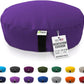 Bean Products Zafu Meditation Pillows for Sitting on Floor, Yoga Cushion, Cotton/Buckwheat Fill Yoga Pillow, Zafu Meditation Cushion, Zen Kneeling Prayer Pad- Made in USA - 14"x18" Oval - Purple