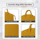 LFH Home Cotton Canvas Large Laundry Bag with Handle, Heavy Duty Drawstring Closure Washable Laundry Bags, School Travel, Home, Hotel, College Dorm, Organizer Sack, Toys Clothes 24x36-Yellow