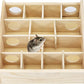 Wontee Wooden Hamster Tunnel Maze with Cover, Hideout & Tunnel Exploring Toys for Dwarf Hamsters Mice Small Gerbil