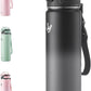 Enerbone 24 oz Insulated Water Bottle, Stainless Steel Bottle with Carrying Strap, Double-Wall Vacuum Insulation Design, Leakproof Sports Bottle with Straw, Keep Drinks Cold or Hot for Hours