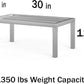 18 in X 30 in. Aquarium Stand | Industrial Style Aluminum Fish Tank Base with Open Frame Design