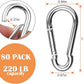 Spring Snap Hooks M5 M6 M8 M10 Carabiner Heavy Duty Carabiner Clips Galvanized Steel Quick Links Caribiniers Hammocks Hooks for Camping Hiking Outdoor Swing Pet Leash Gym