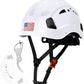AOLAMEGS Construction Safety Hard Hat - ANSI Z89.1 Type Ι OSHA Approved Safety Helmets with Chin Straps Lightweight Reflective Vented ABS Hard Hats For Men Women Industrial Workwear 6-point Suspension
