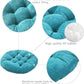 Tiita Floor Pillow Blue Cushion Round Seat Cushion Outdoor Floor Pad Meditation Cushion for Yoga Living Room Sofa Balcony, 22x22 Inch (Blue)