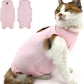 Cat Recovery Suit, Surgical Recovery Clothes for Abdominal Wound or Skin Disease, Cats Onesie After Surgery and Spay, E-Collar Alternative Pajama Suit (Pink, Large)