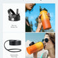BUZIO 32oz Insulated Water Bottle, Triple Wall Vacuum Stainless Steel Water Flask with Straw Lid, BPA-Free Leakproof Sports Canteen for Sports Hiking, Cold 48H & Hot 24H- Yellow Orange