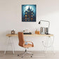 Halloween Gothic Wall Art Castle Pumpkin Ghost Bat Canvas Wall Decor Dark Academia Pictures Painting Print Framed Artwork Decorations Gifts for Halloween Living Room Bedroom Office 20"x24"