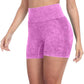 CHRLEISURE Women's 4 Packs Workout Gym Shorts, High Waisted Butt Lifting Scrunch Butt Seamless Booty Shorts