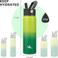22oz Stainless Steel Bottles with 3 Lids Sport Insulated Water Bottle,Bamboo Grove