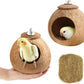 Bird Nest for Cage Natural Coconut Shell Birds House 2 Pack Parakeet Hide Breeding Hut Bird Cage Accessories & Decor Hamster Toys for Parrot Lovebirds Budgies Cockatiel Conure Finch Canary