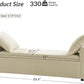 HULALA HOME Modern Storage Bench with Throw Pillows, 59.4" Extra Long Bedroom Ottoman Bench for End of Bed, Comfy Upholstered Footstool for Entryway Dining Room Living Room, Beige