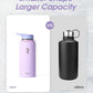 Coolflask Water Bottle with Straw, 32 oz Insulated Metal Water Flask with Straw & Spout Lids, Stainless Steel Double Wall Vacuum, Keep Cold 48h Hot 24h, Leak Proof & Non-BPA, Lavender