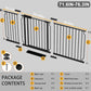 Fairy Baby Extra Wide Baby Gate 71.6-76.3 Inch Wide, Walk Through Pressure Mounted No Drill, Long and Large Tension Gate for Pet and Kids, Black