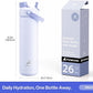 26 oz Insulated Water Bottle with 2-in-1 Straw and Spout Lid, Keep Cold 24H, Leak-Proof, Fits in Car Cup Holder, Stainless Steel Water Bottle for Sports, Travel, and School (Lupine)