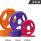 SPART Color Coded Weight Plate 2-Inch Rubber Coated Olympic Grip Plate for Barbell, Solid Cast Iron Weight Plates for Strength Training, Weightlifting, Crossfit, Home Gym, 2.5LB/5LB/10LB/25LB/35LB/45LB, Pair