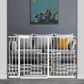TSAYAWA Walk Through Baby Gate with Door, 48.1-52.7 Inch Wide Presure Mounted No Drill Metal Auto Close Child Gate for Stair Doorway - Indoor Outdoor Safty Gate for Toddler Dog Doggie, White