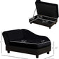 PawHut Luxury Fancy Dog Couch with Hidden Storage, Small Dog Sofa Bed with 2" Soft Foam, Modern Pet Furniture for Puppies & Little Breeds, Black