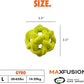 Max Fusion with Nike Grind, Arlee Gyro Treat Dispensing Dog Toy, Durable Dog Treat Toy, L
