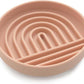 The Slowdown Bowl Silicone Slow Feeder for Cats & Kittens, Slow Eating Mealtime Solution with Modern Lick Mat Design, Reduces Gulping, Fits 1 Cup 6” Across x 1.25” Tall, Small-Blush
