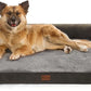 Waterproof Orthopedic Dog Beds Large, Egg-Crate Foam Dog Couch, Comfy Bolster Pet Bed with Removable Washable Cover, Nonskid Bottom (Large, Dark Green)