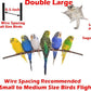 54" Large Double Birdhouse Breeder Bird Flight Cage with Center Divider Side Breeding Nest Doors Removable Rolling Stand (51" Length x 17" Depth x 54" Height, White Vein)