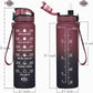 Enerbone Water Bottle, Leakproof BPA & Toxic Free, Motivational Water Bottle with Times to Drink and Straw, Fitness Sports Water Bottle with Strap for Office, Gym, Outdoor Sports
