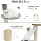 Made4Pets Floor to Ceiling Cat Tree 93-106'',Tall Cat Tower 5 Tiers,Adjustable Height, Stable Cat Tree Tower with Scratching Posts, Fluffy Condo, Hammock and Ball Toy for Indoor Cats/Kitten, Gray