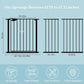 WAOWAO Triple Lock Baby Gate Extra Wide 62.59-67.32" Pressure Mounted Walk Through Swing Auto Close Safety Black Metal Dog Pet Puppy Cat for Stairs,Doorways,Kitchen