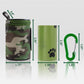 Dog Poop Bag Holder for Leash Doggie Waste Bag Dispenser Puppy Potty Carrier Small Doggy Zipper Pouch with Carabiner Clip 1680D Nylon Oxford with 1 Roll of Pet Trash Bags, Woodland Camo