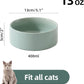 Ceramic Set of 2 Cat Bowls, Food and Water Bowls for Cats, Kitty, 2pcs Cat Dishes, Pet Feeder(5.1inch, 2 x Light Green Bowls)
