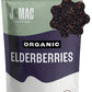 J Mac Botanicals Certified USDA - 100% Organic Dried Elderberries - 1lb Bulk - Non-Irradiated, Non-GMO, Whole Black Elderberry Immune Support - Raw Vegan Sambucus 1 Pound