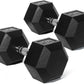 RitFit 5-650 LBS PVC Encased Hex Dumbbell Sets with Optional Rack for Home Gym, Hand weight with Chrome Handle for Strength Training, Workouts