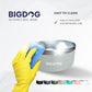BIGDOG Dog Bowls, Large Dog Bowls, Stainless Steel, No Spill, 64 Ounce, White